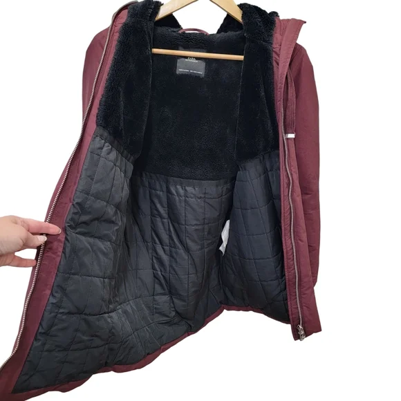 Zara Parka Acolchada Water Repellent Winter Coat Faux Fur Hooded Women’s Small - Picture 9 of 16